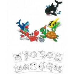 Книжка-раскраска Amos "Ocean Animals" 145x149 мм, 12 листов 1
