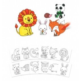 Книжка-раскраска Amos "Land Animals" 145x149 мм, 12 листов 1