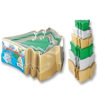 Coloured Boxes for decoration FIR TREE, Set of 6,  assorted sizes