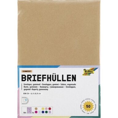 Envelopes 120g/m², C6, 50 pieces, assorted colours