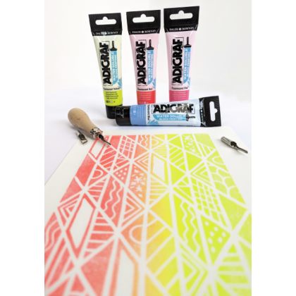 Spaudos dažai vandens pagrindu Daler-Rowney Adigraf 59 ml fluorescentiniai geltoni 3