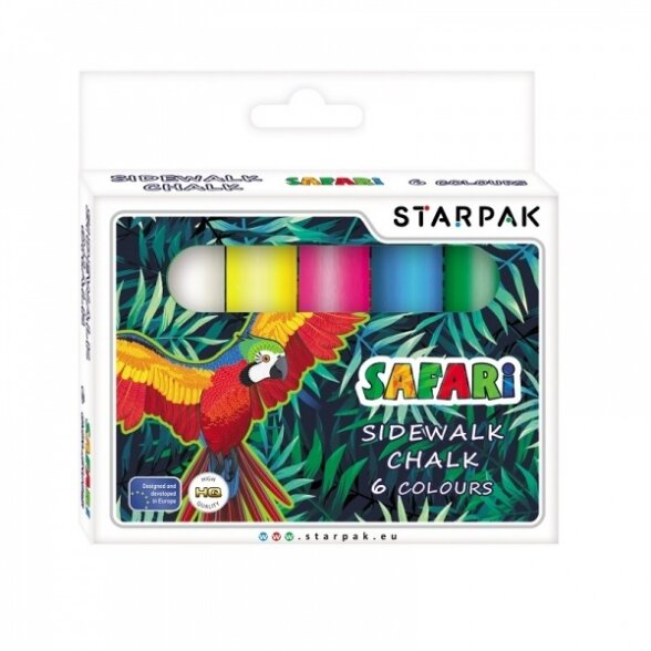 Spalvotos kreidos rinkinys Jumbo Safari 6 spalvų Starpak Spalvotos kreidos rinkinys Jumbo Safari 6 spalvų Starpak