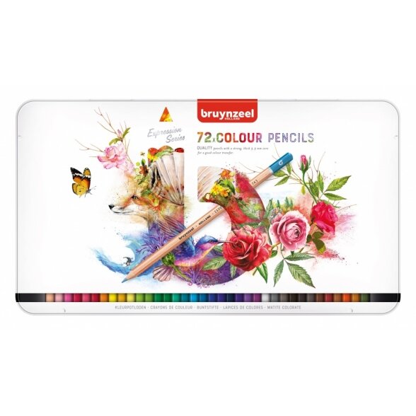 Карандаши цветные в наборе Bruynzeel Expression 72 цветов в металлической коробке