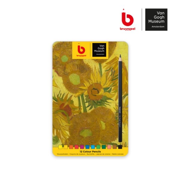 Spalvotų pieštukų rinkinys Bruynzeel Van Gogh museum, Sunflowers, 12 spalvų Spalvotų pieštukų rinkinys Bruynzeel Van Gogh museum, Sunflowers, 12 spalvų