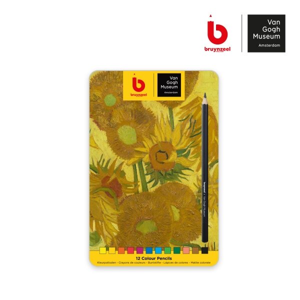 Spalvotų pieštukų rinkinys Bruynzeel Van Gogh museum, Sunflowers,  12 spalvų