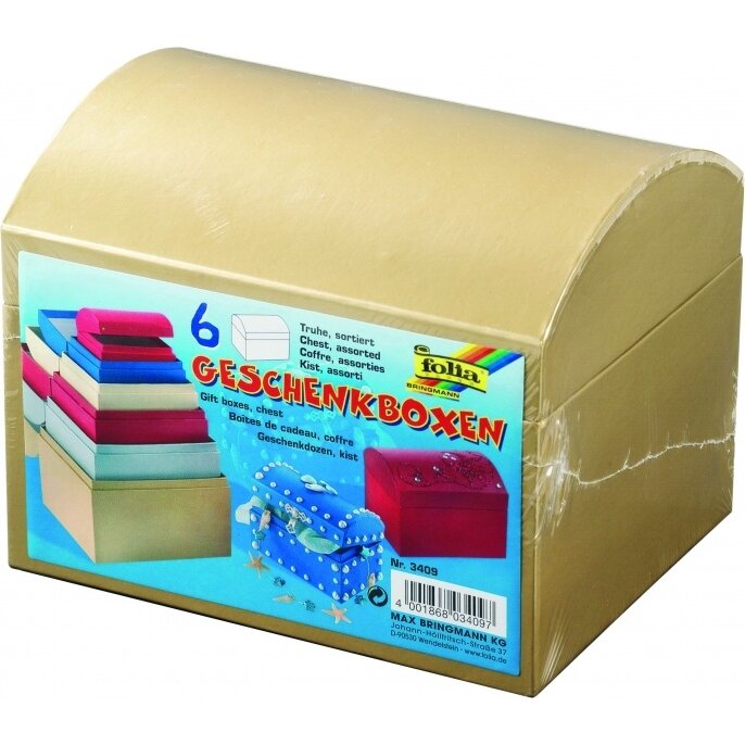 Coloured Boxes for decoration CHEST, Set of 6,  assorted sizes 1