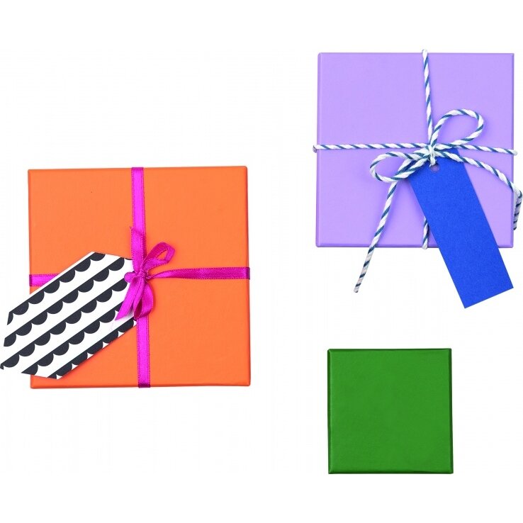 Coloured Boxes for decoration SQUARE, Set of 12, assoretd sizes 3