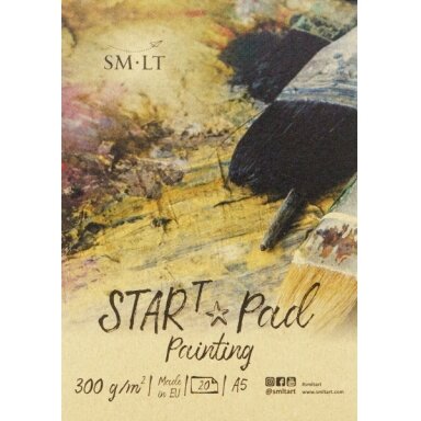 Tapybos bloknotas SMLT ART START A5 20 lapų 300 g/m2 su užlenkiamu viršeliu ir kieta nugarėle Tapybos bloknotas SMLT ART START A5 20 lapų 300 g/m2 su užlenkiamu viršeliu ir kieta nugarėle