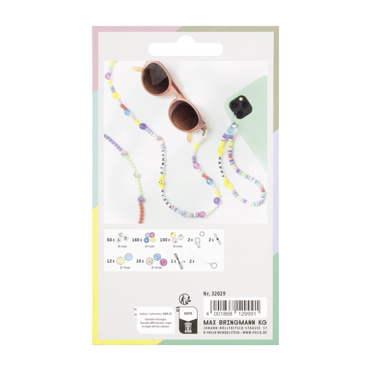 Telefono pakabukų rinkinys Folia Rainbow Smile, 349 vnt. 2 Telefono pakabukų rinkinys Folia Rainbow Smile, 349 vnt. 2
