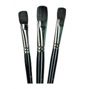 Flat  Artist Brush 180, Brown Synthetic, Long Handle, Size 7