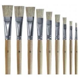 Bleached Bristle Flat Short Handle Brush No.14 Bleached Bristle Flat Short Handle Brush No.14
