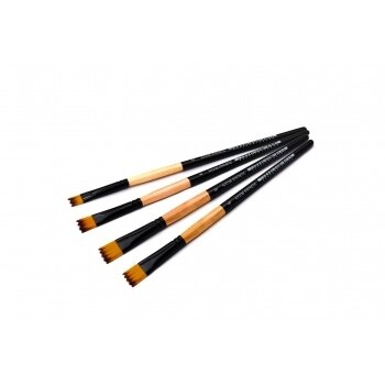 Double-Colored Sinthetic 2128 Wave Black Shadow Ferrule Short Handle Brush No.2 1
