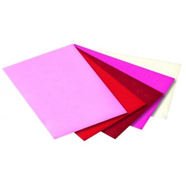 Textured Card HEART DESIGN 220g/m², 23x33cm, 10 sheets, assorted colours
