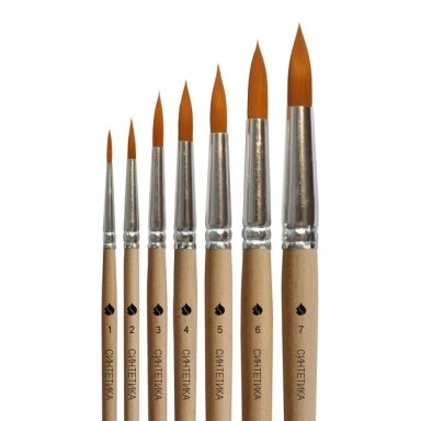 Synthetic Round Short Handle Brush No.6