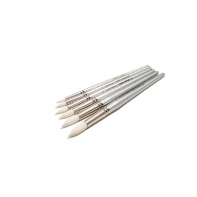 White Synthetic 2105 Round Short Handle Brush No.8