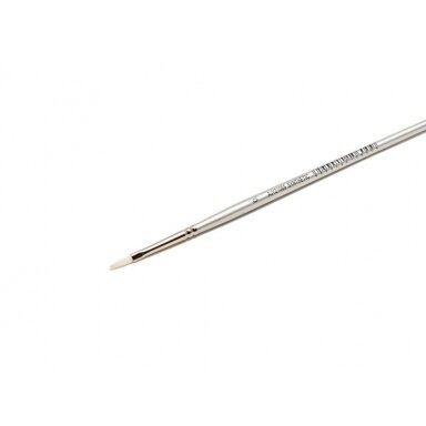 White Synthetic 2106 Flat Long Handle Brush No.0