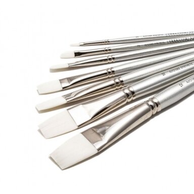White Synthetic 2106 Flat Long Handle Brush No.2