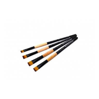 Double-Colored Sinthetic 2128 Wave Black Shadow Ferrule Short Handle Brush No.4