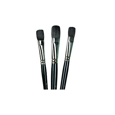Flat  Artist Brush 180, Brown Synthetic, Long Handle, Size 1