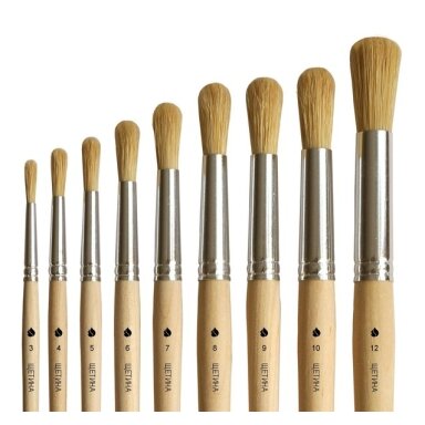 Bleached Bristle Round Short Handle Brush No.12 Bleached Bristle Round Short Handle Brush No.12