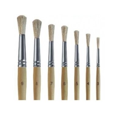 Bleached Bristle Round Short Handle Brush No.3 Bleached Bristle Round Short Handle Brush No.3