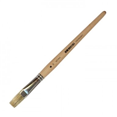 Bleached Bristle Flat Short Handle Brush No.14