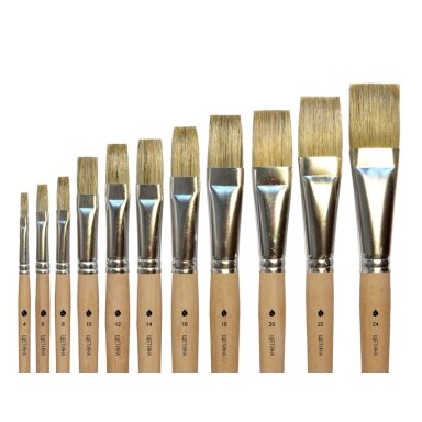 Bleached Bristle Flat Short Handle Brush No.20