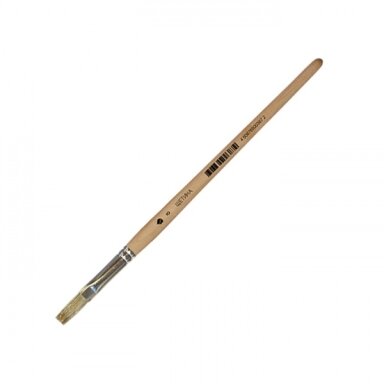 Bleached Bristle Flat Short Handle Brush No.8