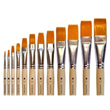 Synthetic Flat Short Handle Brush No.22