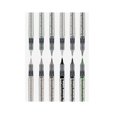 Teptukiniai markeriai Karin Brushmarker PRO Grey Colours 12 pilkų spalvų