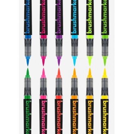 Маркеры кисточковые художественные в наборе Karin Brushmarker PRO Neon 12 неоновых цветов 3 Маркеры кисточковые художественные в наборе Karin Brushmarker PRO Neon 12 неоновых цветов 3
