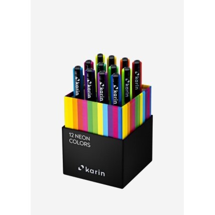 Маркеры кисточковые художественные в наборе Karin Brushmarker PRO Neon 12 неоновых цветов 2 Маркеры кисточковые художественные в наборе Karin Brushmarker PRO Neon 12 неоновых цветов 2