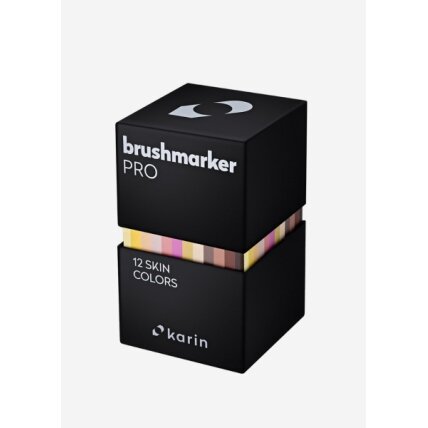 Teptukiniai markeriai Karin Brushmarker PRO Skin Colours 12 vnt. rudų atspalvių 1 Teptukiniai markeriai Karin Brushmarker PRO Skin Colours 12 vnt. rudų atspalvių 1