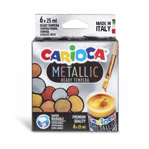 Tempera Carioca Metallic 25 ml jar x 6 pcs