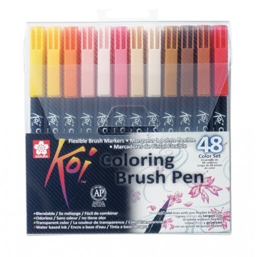 Teptukinių markerių rinkinys Sakura Koi Color Brush 48 vnt. Teptukinių markerių rinkinys Sakura Koi Color Brush 48 vnt.