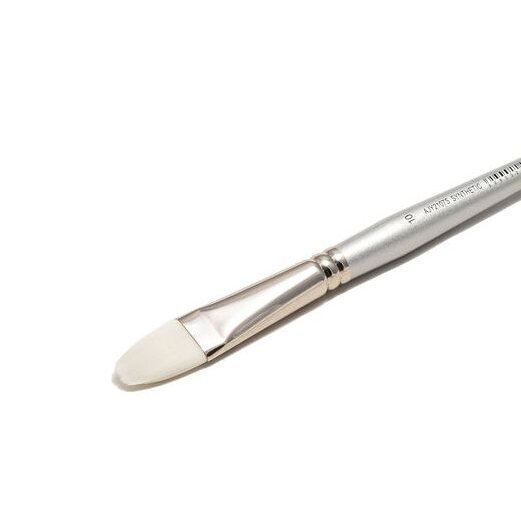 White Synthetic 2107 Filbert Long Handle Brush No.10