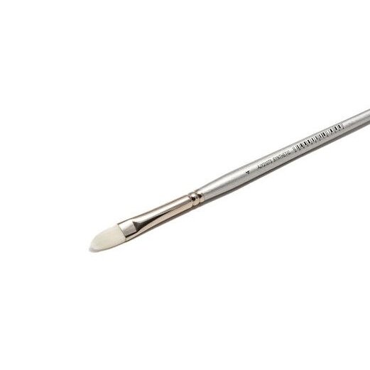 White Synthetic 2107 Filbert Long Handle Brush No.4