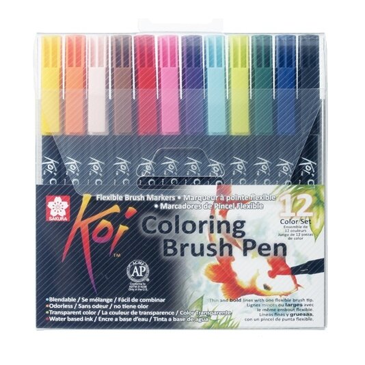 Teptukinių markerių rinkinys Sakura Koi Color Brush 12 vnt. Teptukinių markerių rinkinys Sakura Koi Color Brush 12 vnt.