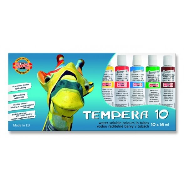 Temperos dažų rinkinys Koh-I-Noor 10x16 ml Temperos dažų rinkinys Koh-I-Noor 10x16 ml