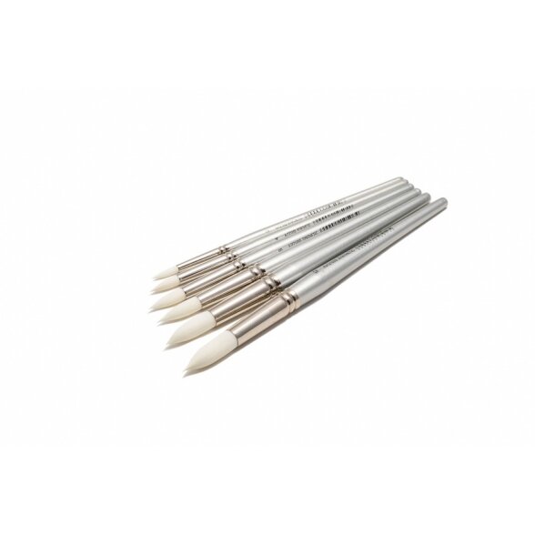 White Synthetic 2105 Round Short Handle Brush No.8 1 White Synthetic 2105 Round Short Handle Brush No.8 1