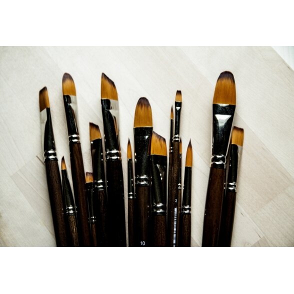 Doble-Coloured Synthetic 233 Filbert Long Handle Brush No.12 2 Doble-Coloured Synthetic 233 Filbert Long Handle Brush No.12 2