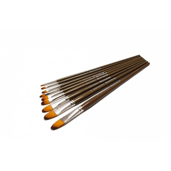 Doble-Coloured Synthetic 233 Filbert Long Handle Brush No.4 1