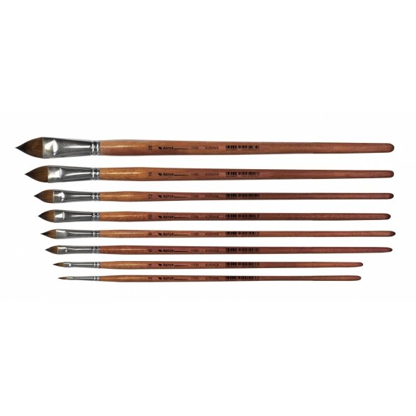 Kolinsky Sable Elite 1105 Oval Long Handle Brush No.8 1