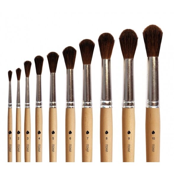Pony Hair Round Short Handle Brush No.1 1 Pony Hair Round Short Handle Brush No.1 1