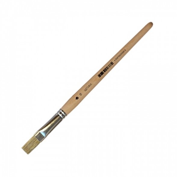 Bleached Bristle Flat Short Handle Brush No.10