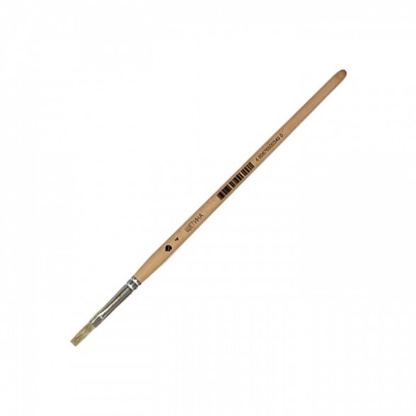 Bleached Bristle Flat Short Handle Brush No.4