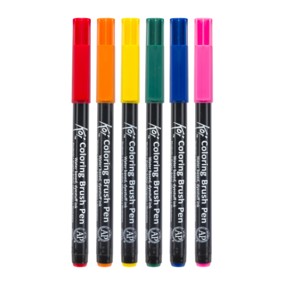 Teptukinių markerių rinkinys Sakura Koi Color Brush 6 vnt. Teptukinių markerių rinkinys Sakura Koi Color Brush 6 vnt.