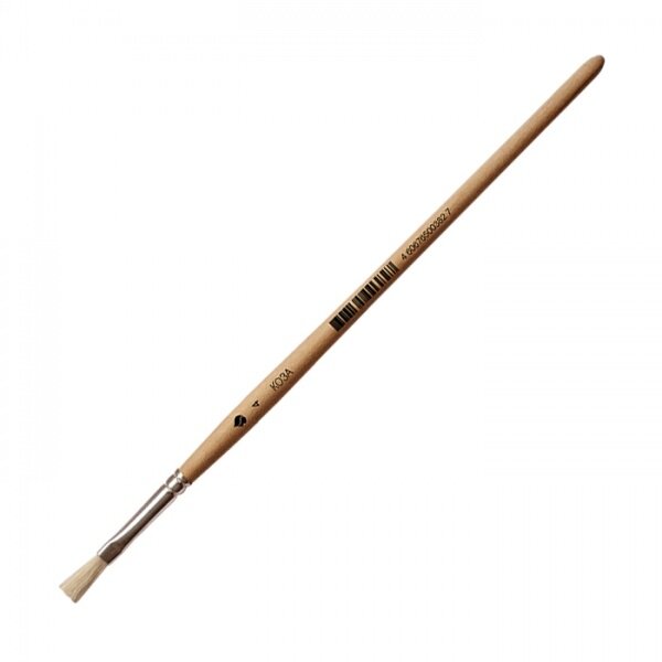Goat Hair Flat Short Handle Brush No.4 Goat Hair Flat Short Handle Brush No.4