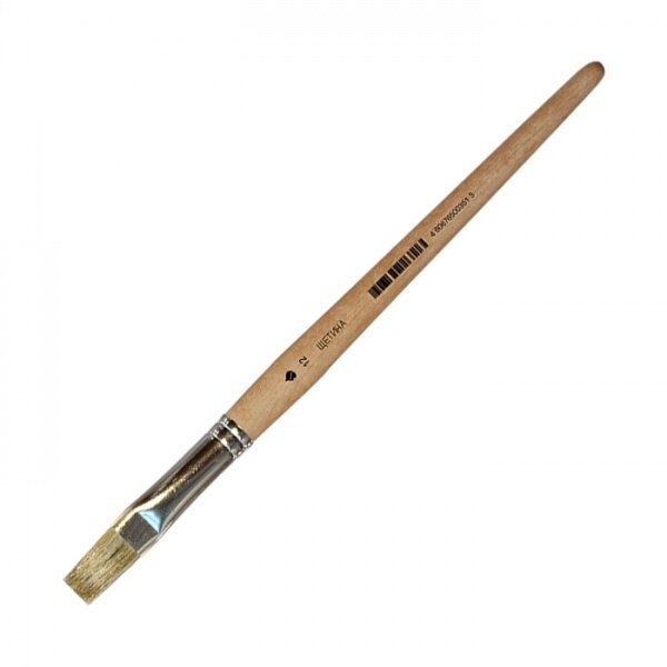 Bleached Bristle Flat Short Handle Brush No.12