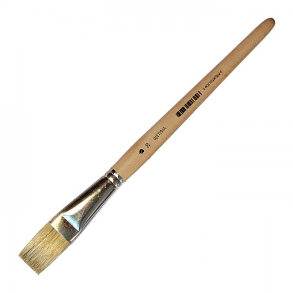 Bleached Bristle Flat Short Handle Brush No.20